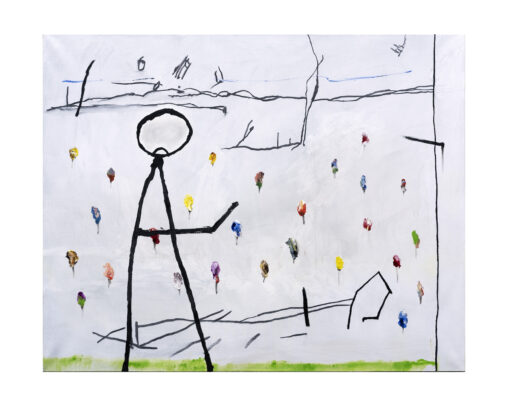 "Promeneur, fleurs"